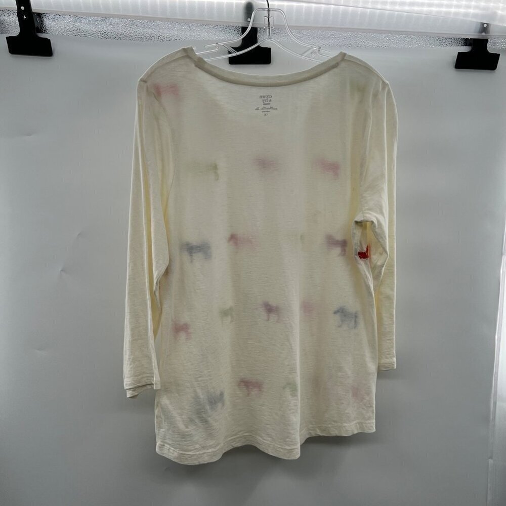 Crown & Ivy Embroidered Print Top Long Sleeve Multicolor Size 1X New - Picture 7 of 9